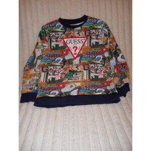 Guess Kids Skateboard Graffiti Sweater Boys Size 7 Long Sleeves